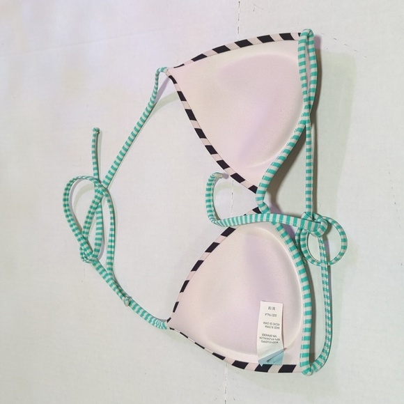 Hot Water Women's Striped Bikini Top w/Padded Bra Size Medium - Picture 2 of 5